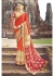 Orange Colored Border Worked Faux Georgette Partywear Saree 87079