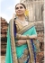 Skyblue Colored Embroidered Faux Georgette Partywear Saree 87080