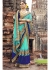 Skyblue Colored Embroidered Faux Georgette Partywear Saree 87080