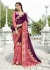 Purple Colored Embroidered Faux Georgette Festive Saree 87084