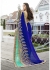 Blue Colored Embroidered Faux Georgette Festive Saree 87085