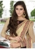 Brown Colored Embroidered Faux Georgette Partywear Saree 87087