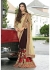 Brown Colored Embroidered Faux Georgette Partywear Saree 87087