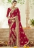 Red Faux Georgette Embroidered Bridal Saree 1207