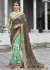 Green Colored Embroidered Brasso Net Partywear Saree 1042