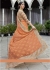 Peach Colored Border Worked Shimmer Wedding Saree 1044
