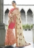 Off White Colored Embroidered Chiffon Net Wedding Saree 1048