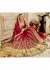 Red Colored Embroidered Faux Georgette Wedding Saree 1104