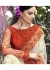 White Colored Embroidered Chiffon Wedding Saree 1029