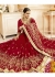 Red Faux Georgette Embroidered Bridal Saree 1211