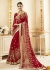 Red Faux Georgette Embroidered Bridal Saree 1211