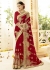 Red Faux Georgette Embroidered Bridal Saree 1212