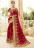 Red Colored Embroidered Bridal Saree 1215