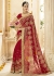 Red Faux Georgette Embroidered Bridal Saree 1216