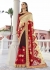 Brown Colored Embroidered Faux Georgette Net Festive Saree 1408