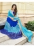 Blue Colored Embroidered Georgette Net Festive Saree 97058