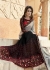 Black Colored Embroidered Chiffon Net Partywear Saree 97060
