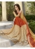 Orange Colored Embroidered Georgette Brasso Festive Saree 97063