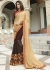 Brown Colored Embroidered Chiffon Georgette Net Partywear Saree 97067