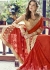 Red Colored Embroidered Faux Georgette Partywear Saree 1505