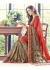 Red Colored Embroidered Faux Georgette Partywear Saree 1508