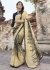 Off White Colored Printed Faux Georgette Saree 2010