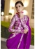 Purple Chiffon Border Worked Saree 1017