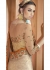 Beige Colored Border Worked Georgette Jacquard Partywear Saree 1803