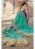 Green Colored Embroidered Faux Georgette Festive Saree 87090