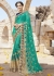 Green Colored Embroidered Faux Georgette Festive Saree 87090