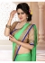 Green Colored Border Worked Faux Georgette Saree 4015