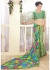 Green Faux Georgette Half n Half Printed Saree 1003