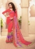 Peach Colored Printed Faux Georgette Saree 61031