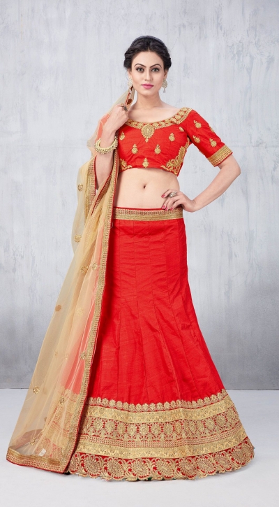 Party Wear Red Lehenga 138