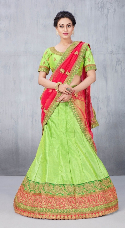 Party Wear Green Lehenga 153