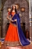 Party Wear Orange Blue Lehenga 2001