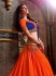 Party Wear Orange Blue Lehenga 2001