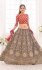 Party Wear Pure Silk Blue Red Lehenga k101