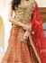 red art dupion silk wedding lehenga 13050