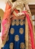 blue art dupion silk wedding lehenga 13051