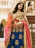 blue art dupion silk wedding lehenga 13051