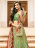 green art dupion silk wedding lehenga 13052