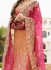 orange n pink art dupion silk wedding lehenga 13053