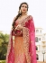 orange n pink art dupion silk wedding lehenga 13053