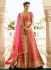 peach art dupion silk wedding lehenga 13056