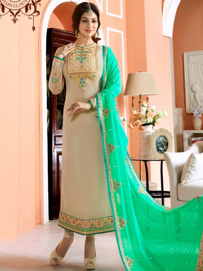 Ayesha Takia dusty and green color party wear salwar kameez