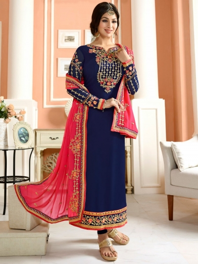 Ayesha Takia Navy blue color party wear salwar kameez