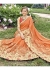 Orange Faux Georgette Embroidered Wedding Saree 4203