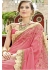 Pink Chiffon Embroidered Wedding Saree 4205