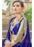 Blue Chiffon Embroidered Wedding Saree 4207